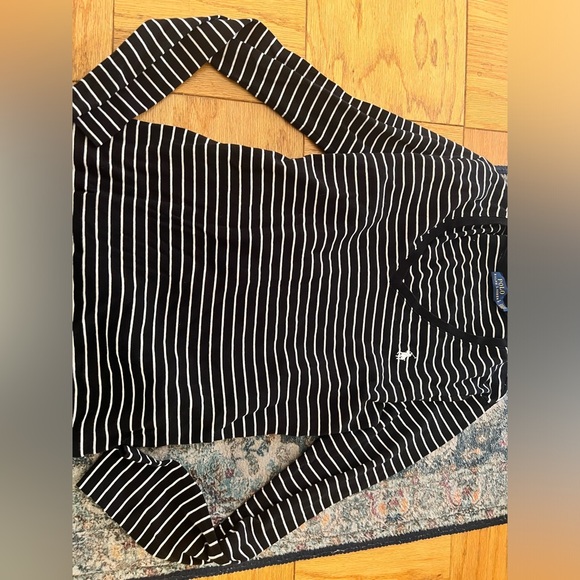 Polo Ralph Lauren Black and White Striped Long Sleeve Shirt large soft comfy - Picture 2 of 4